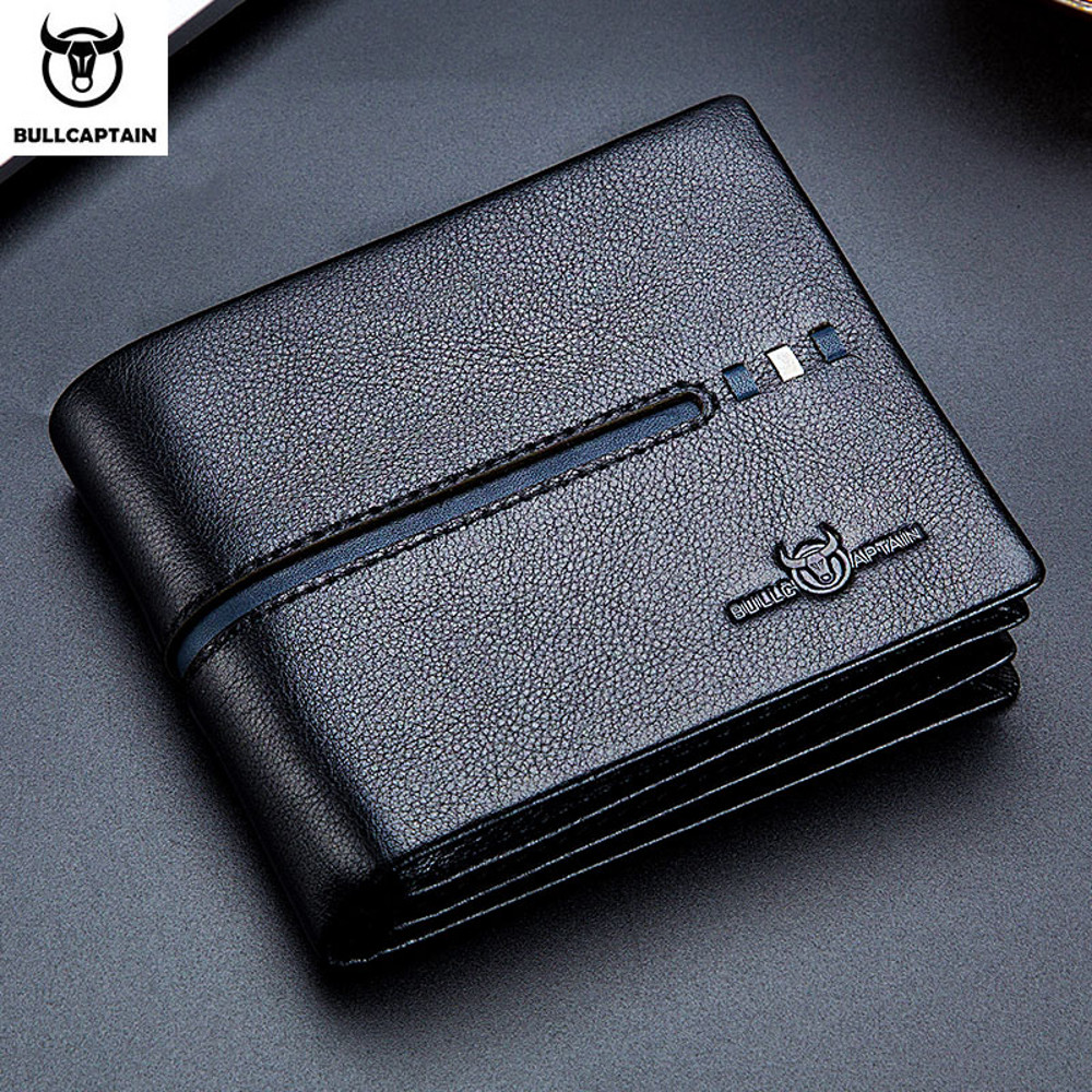 Leather Wallet Men RFID Secure Multi Function Business Purse Designer Card Holder Slim Genuine Leat 0