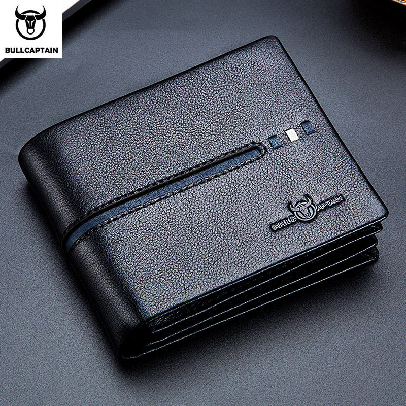 Leather Wallet Men RFID Secure Multi Function Business Purse Designer Card Holder Slim Genuine Leat 0