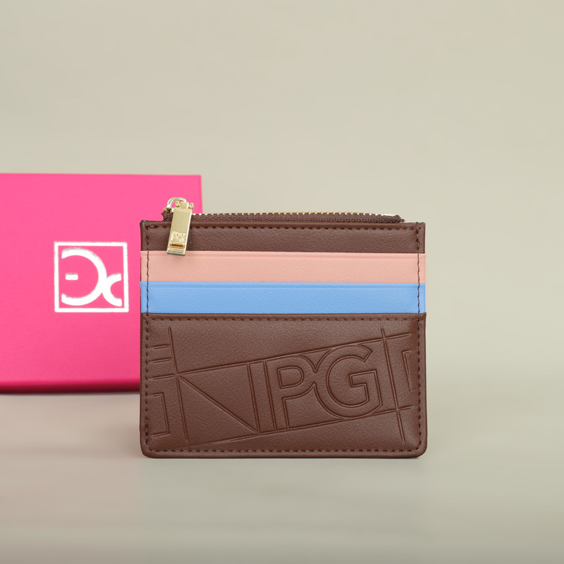 Fashion Retro PG Women's Wallet, Button Folding Monogram Bag, Metal Zipper Leather Purse, Card Organizer Wallet