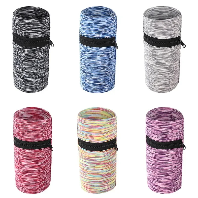 Fitness Wrist Wallet Pouch with Zipper for Running, Gym, Cycling, Mini Unisex Cotton Coin Purse Wristband