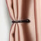 Black Metal Curtain Holdback with Screws, Wall-Mounted Tie Back Hooks for Curtains Drapes, Durable Loop Holder for Light