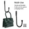 Black Metal Curtain Holdback with Screws, Wall-Mounted Tie Back Hooks for Curtains Drapes, Durable Loop Holder for Light