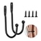 Black Metal Curtain Holdback with Screws, Wall-Mounted Tie Back Hooks for Curtains Drapes, Durable Loop Holder for Light