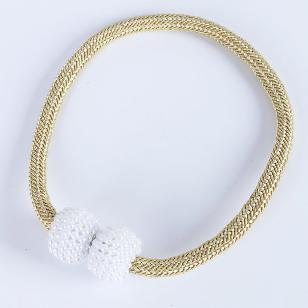4Pcs Magnetic Curtain Clip, Pearl Ball Curtains Holder Tieback, Room Accessories for Home Decor, Hanging Ball Buckle
