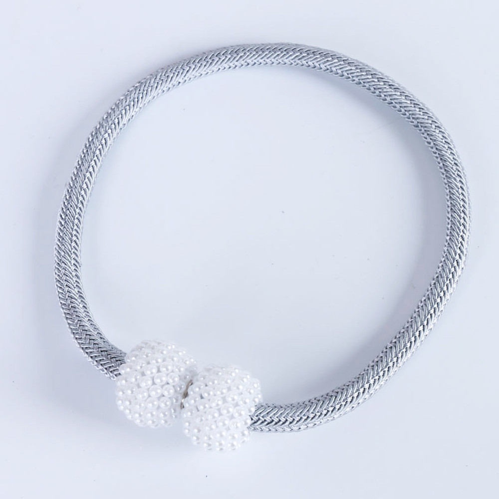4Pcs Magnetic Curtain Clip, Pearl Ball Curtains Holder Tieback, Room Accessories for Home Decor, Hanging Ball Buckle