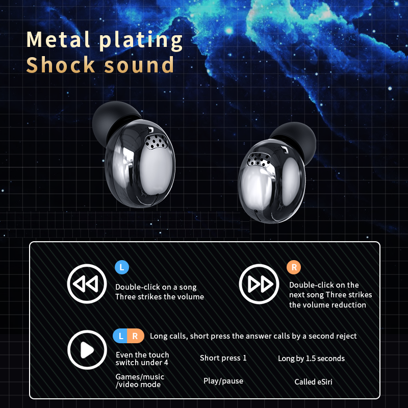 TWS Bluetooth 5.3 Wireless Earbuds, High Quality HIFI Music Headset, LED Sport Ear Pods, Gaming Headphones