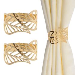creative leaf shape metal curtain tiebacks, adjustable curtain clip & decorative drapes hook for elegant home styling