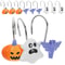 12 Pcs Halloween Shower Curtain Hooks, Bat, Pumpkin & Ghost Theme Decorative Bath Rings, Spooky Bathroom Accessories