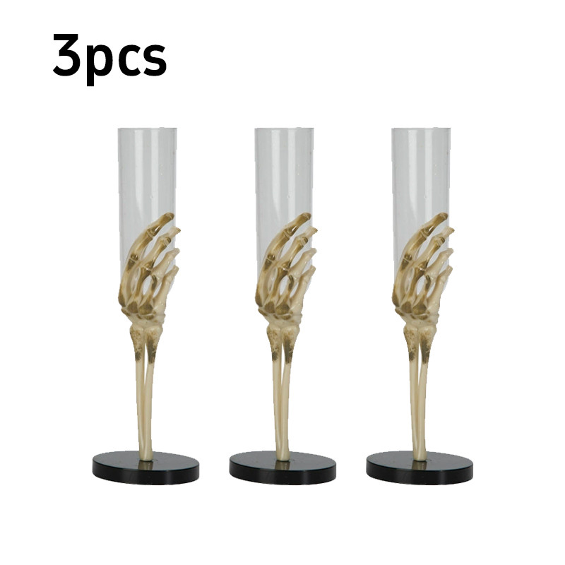 Halloween Eerie Tableware Skeleton Hand Arm Design Plastic Champagne Flutes Mixed Color Halloween Party Decor Haunted House