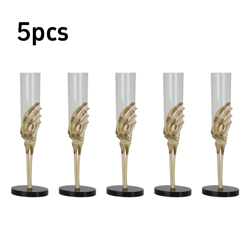 Halloween Eerie Tableware Skeleton Hand Arm Design Plastic Champagne Flutes Mixed Color Halloween Party Decor Haunted House