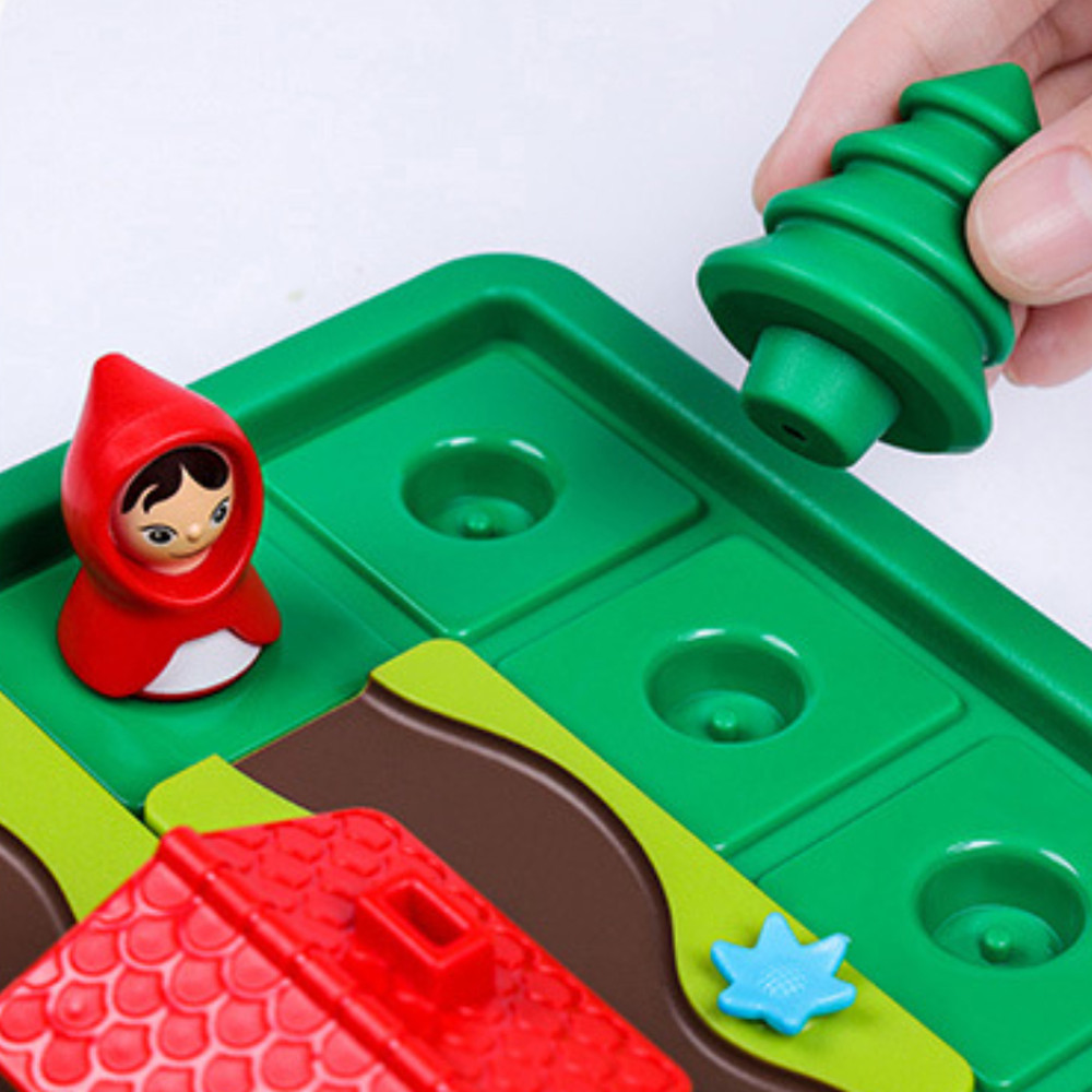 Educational Logic Game for Kids, Little Red Riding Hood Hide & Seek Board Game, Brain Teaser Puzzle for Skill Building
