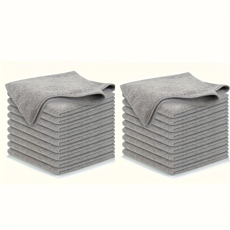 Ultrafine Fiber Light Gray Kitchen Towel Soft Absorbent Stainremoving Cleaning Cloth Set 5