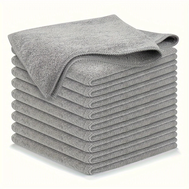 Ultrafine Fiber Light Gray Kitchen Towel Soft Absorbent Stainremoving Cleaning Cloth Set 6
