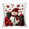 Print Throw Pillowcase Santa, Linen Plush Cartoon Snowman, Merry Christmas Decor, Happy New Year