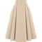 Women Solid Long Skirts Vintage High Waisted Pleating Jupe Spring Aline Skirts Fashion Buttons Maxi 0