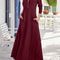 Womens Elegant Solid Maxi Dress With Pockets Simple Long Skirt Slim Long Sleeves Shirt Dress Spring 5