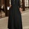 Womens Elegant Solid Maxi Dress With Pockets Simple Long Skirt Slim Long Sleeves Shirt Dress Spring 3