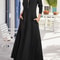 Womens Elegant Solid Maxi Dress With Pockets Simple Long Skirt Slim Long Sleeves Shirt Dress Spring 4