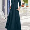 Womens Elegant Solid Maxi Dress With Pockets Simple Long Skirt Slim Long Sleeves Shirt Dress Spring 7