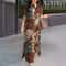 Autumn Cotton Maxi Sundress Women Fasihon Shirtdress Lapel Oversized Vintage Floral Print Sleeve Lo 2