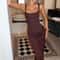 Women Sexy Luxury Party Maxi Dress Slim Fit High Neck Sleeveless Long Robe Shinny Chic Wedding Gues 4