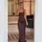 Women Sexy Luxury Party Maxi Dress Slim Fit High Neck Sleeveless Long Robe Shinny Chic Wedding Gues 5