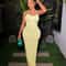 Bandage Maxi Dress Women Solid Ruched Spaghetti Strap Casual Sleeveless Backless Bodycon Party Dres 0
