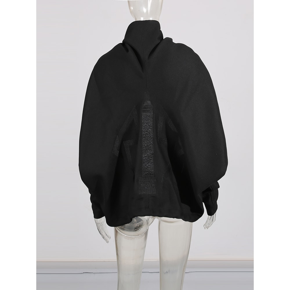 Fashion Jackets For Women Solid Loose Spliced Zipper Lapel Long Sleeves Patchwork Lace Up Casual Ja 4