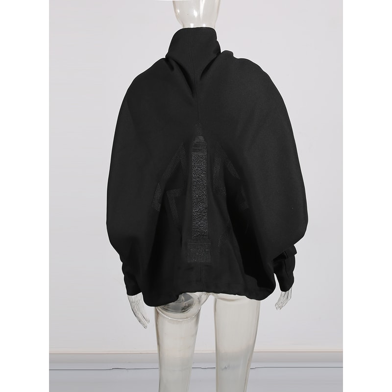 Fashion Jackets For Women Solid Loose Spliced Zipper Lapel Long Sleeves Patchwork Lace Up Casual Ja 4