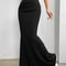 Sexy Solid Bodycon Ruched Long Skirt Women Black Elastic Elegant High Waist Mermaid Maxi Skirt Summ 2