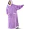 Oversized Super Long Flannel Blanket With Sleeves Winter Hoodie Sweatshirt Pullover For Women Men G 5