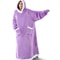 Oversized Super Long Flannel Blanket With Sleeves Winter Hoodie Sweatshirt Pullover For Women Men G 5