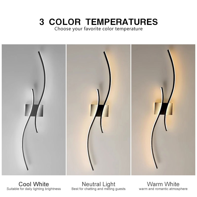 Aluminum Indoor LED Wall Lamps For Bedroom Corridor LED Wall Sconce Wall Lighting Fixtures For TV B 2
