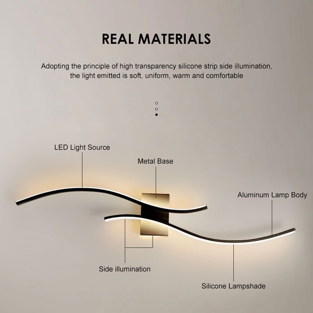 Aluminum Indoor LED Wall Lamps For Bedroom Corridor LED Wall Sconce Wall Lighting Fixtures For TV B 5