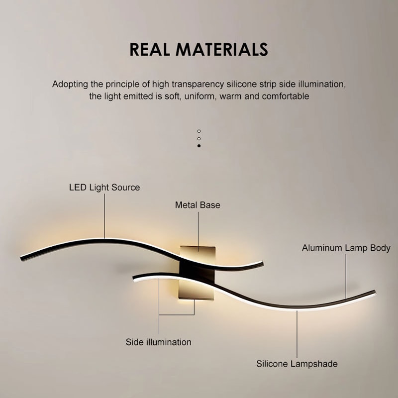 Aluminum Indoor LED Wall Lamps For Bedroom Corridor LED Wall Sconce Wall Lighting Fixtures For TV B 5