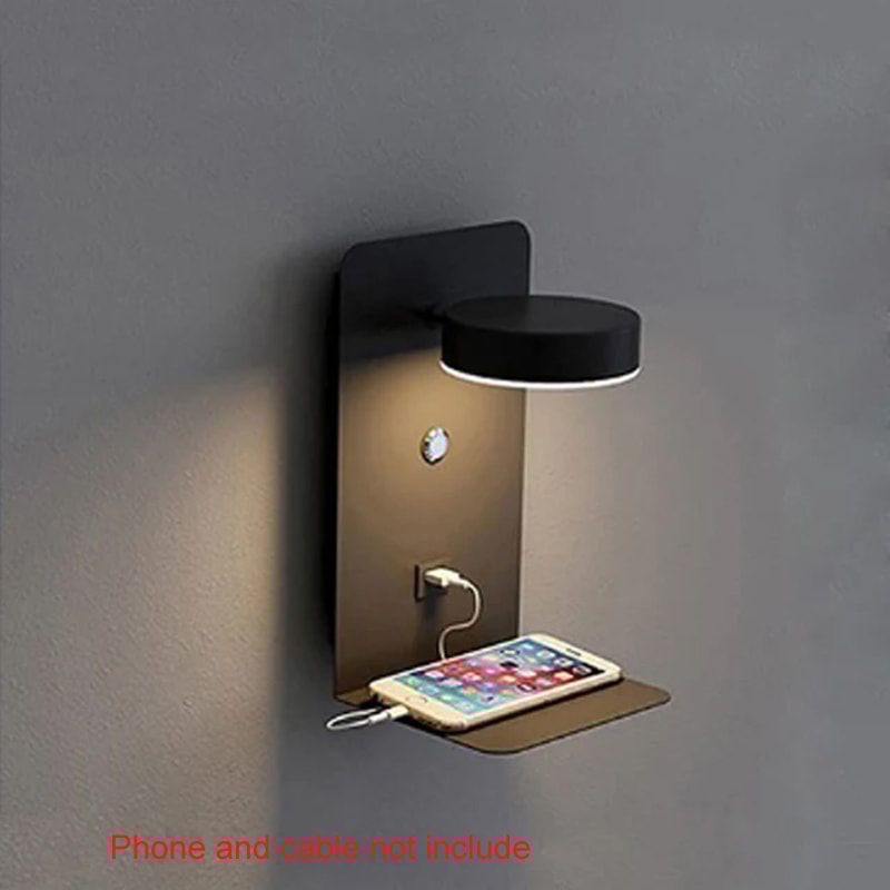 Interior LED Wall Light With Mobile Phone Charging USB Wall Lamp With Switch Bedside Reading Light 5