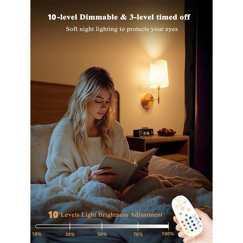 Wireless Wall Lamp For Bedroom And Living Room Corridor WiringFree Rechargeable Battery Dimmable De 3