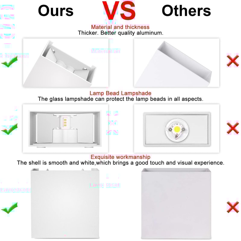 Indoor Outdoor Wall Lamp LED Wall Sconces Modern Up Down Wall Mount Lights For Living Room Hallway 2