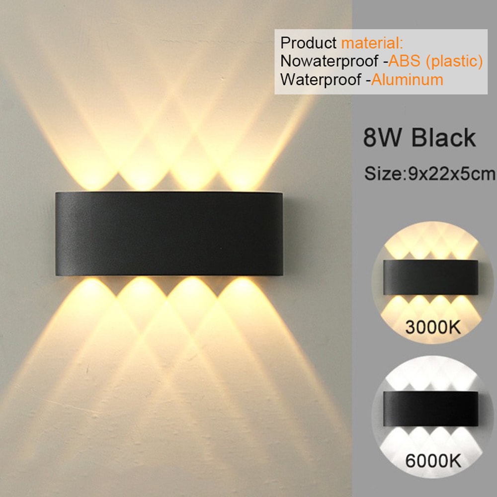 Modern LED Wall Sconces Up Down Wall Mount Lights White Indoor Outdoor Lamp For Bedroom Living Room 7