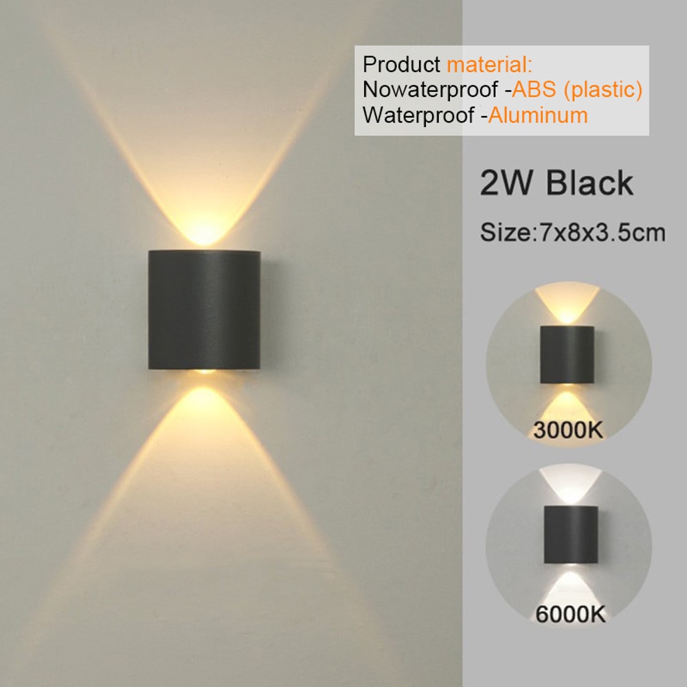Modern LED Wall Sconces Up Down Wall Mount Lights White Indoor Outdoor Lamp For Bedroom Living Room 4