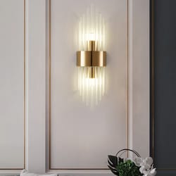 crystal wall sconce gold/black stainless steel, home decor lighting for bedroom living room kitchen