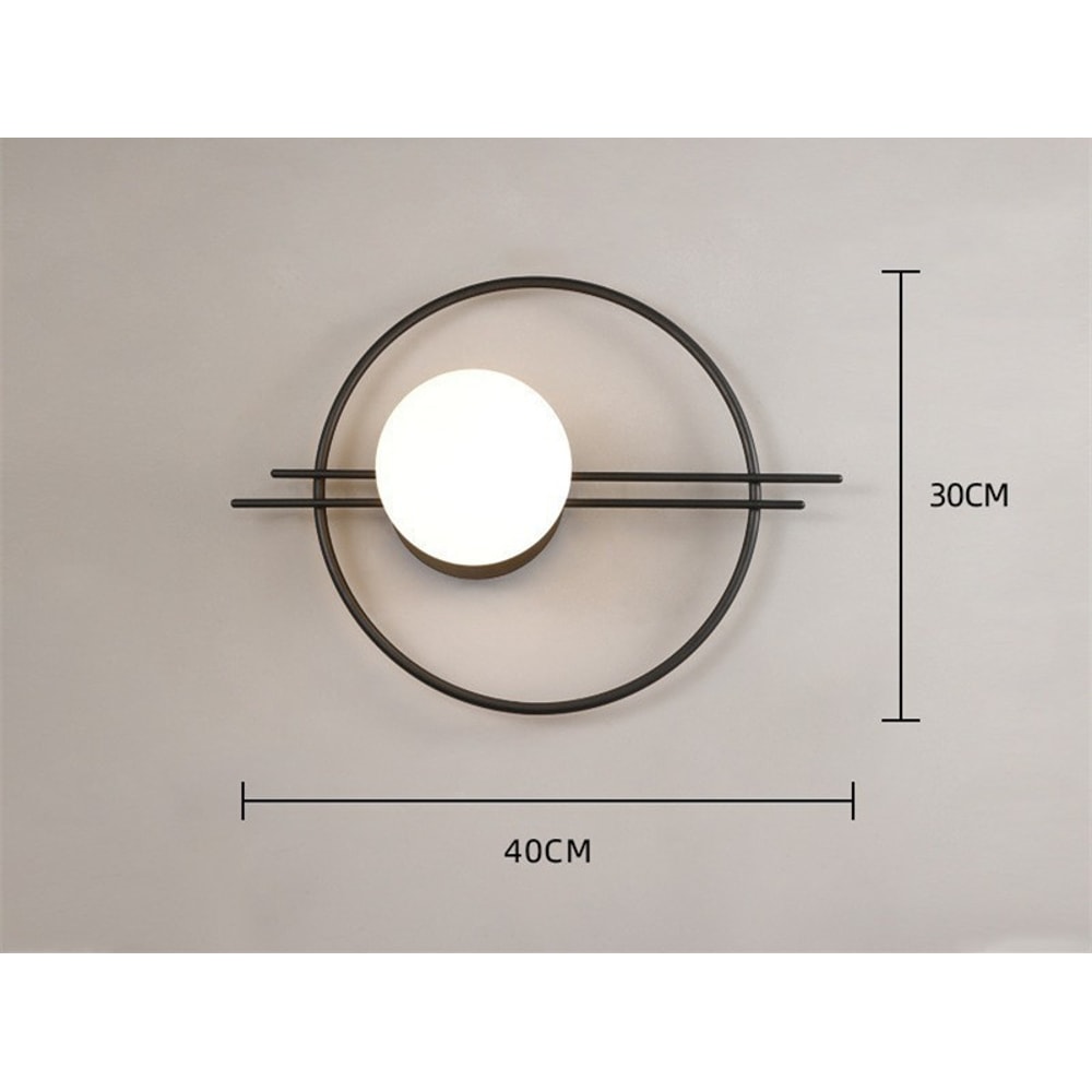 Black Round Wall Lamp Modern LED Wall Light Creative Bedroom Wall Lamp Bedside LED Sconce Living Ro 3