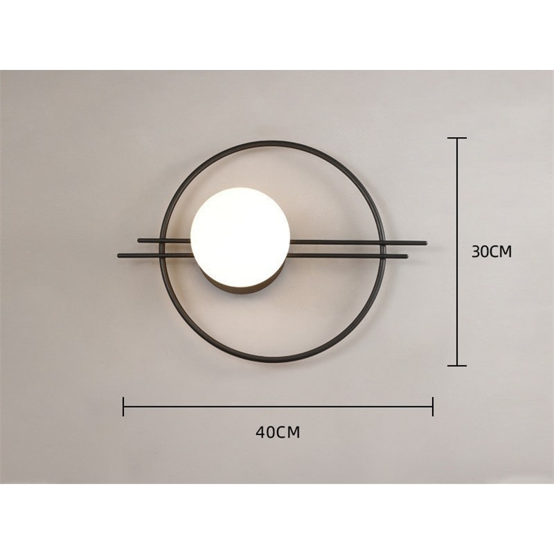 Black Round Wall Lamp Modern LED Wall Light Creative Bedroom Wall Lamp Bedside LED Sconce Living Ro 3