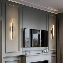 acrylic lampshade led bedroom wall lamp, copper line pipe sconces for living room corridor light fixture