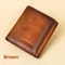 Retro Mens Wallet RFID Anti Theft Brush Short Style Three Fold Design Large Capacity With Photo Slo 10