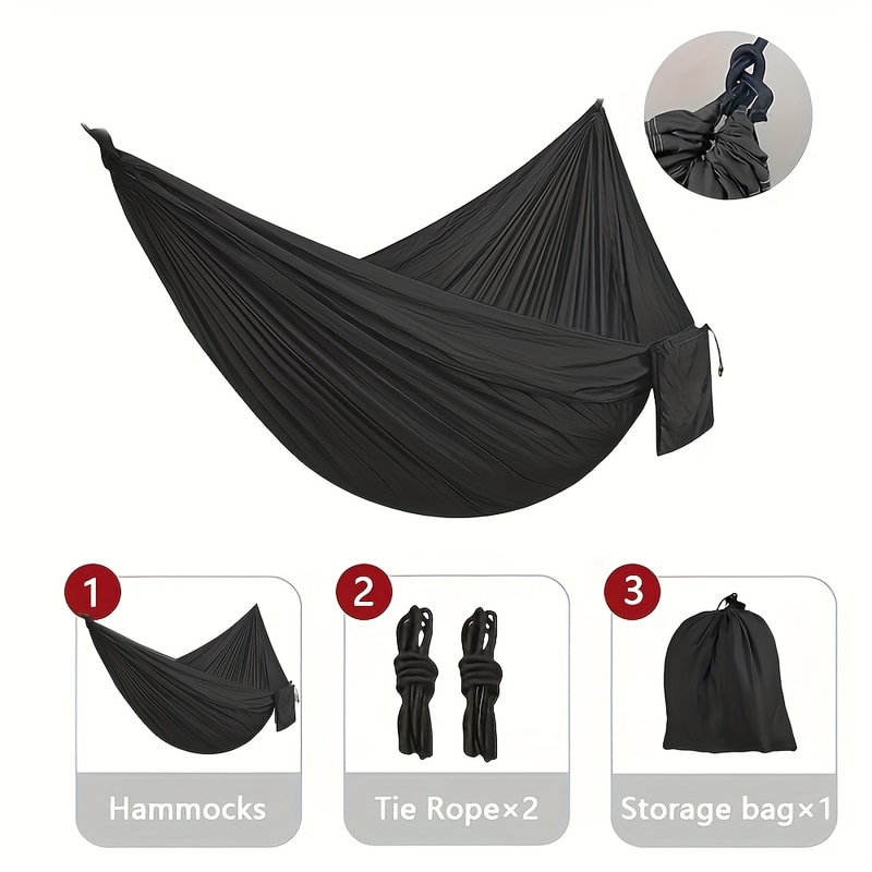 Portable Camping Hammock With Straps And Carry Bag For Beach Hiking And Travel 3