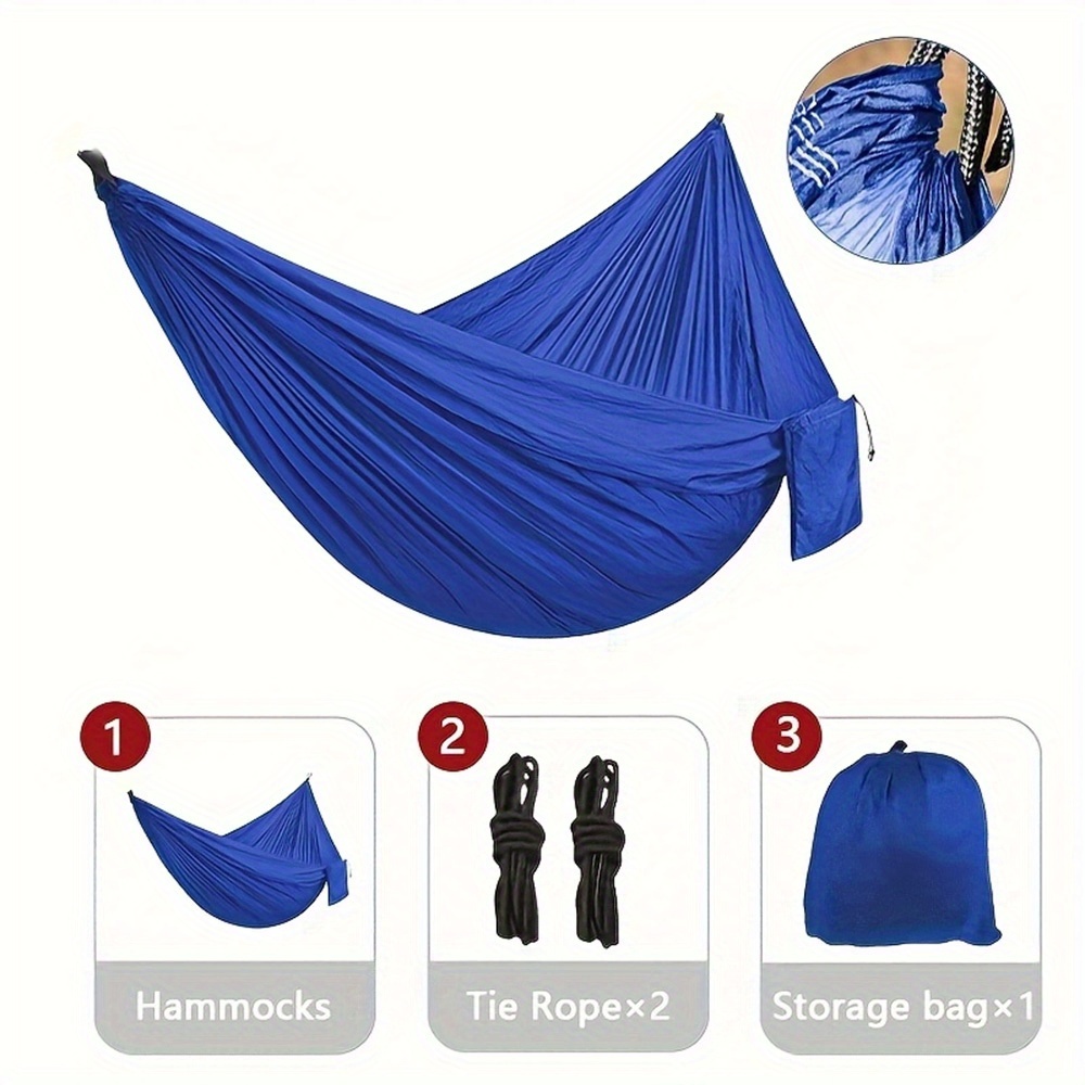 Portable Camping Hammock With Straps And Carry Bag For Beach Hiking And Travel 4