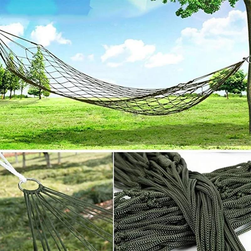 Breathable Camping Hammock With Mesh Net For Travel Beach And Backyard 0