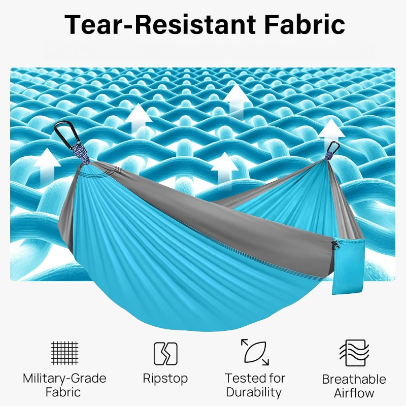 Portable Camping Hammock with Tree Straps and Carry Bag for Travel Beach Hiking