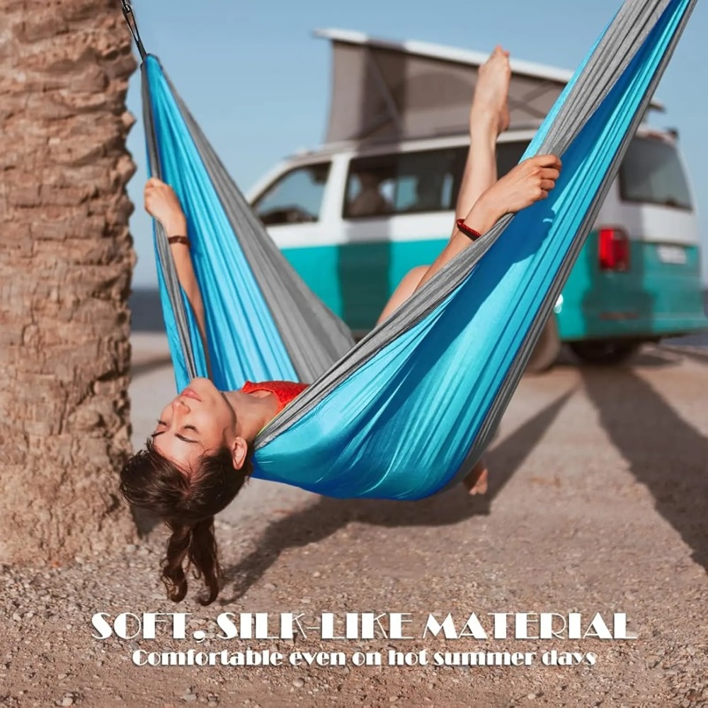 Portable Camping Hammock with Tree Straps and Carry Bag for Travel Beach Hiking